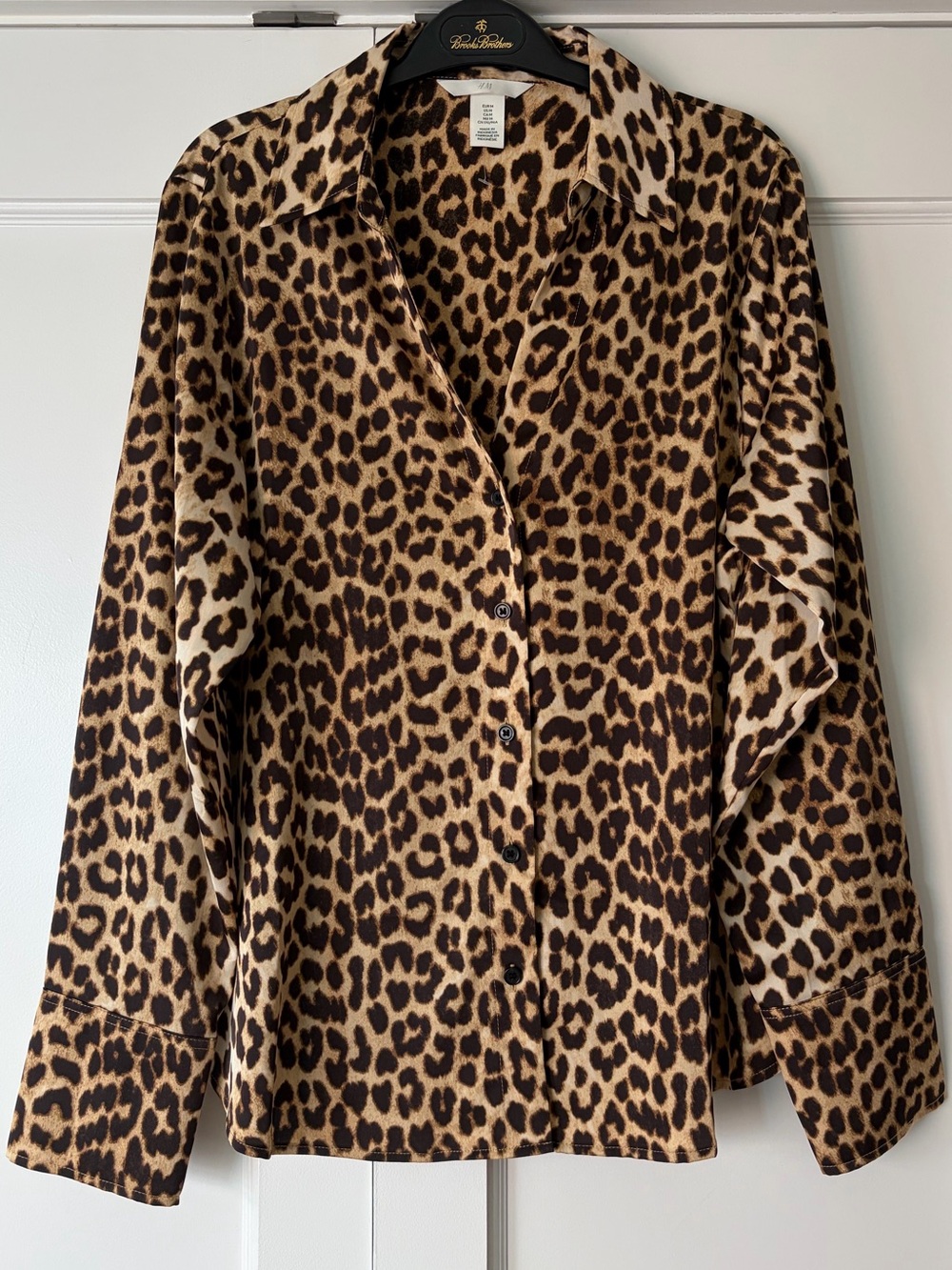 H&M Leopard Print Button-Front Blouse – Size M